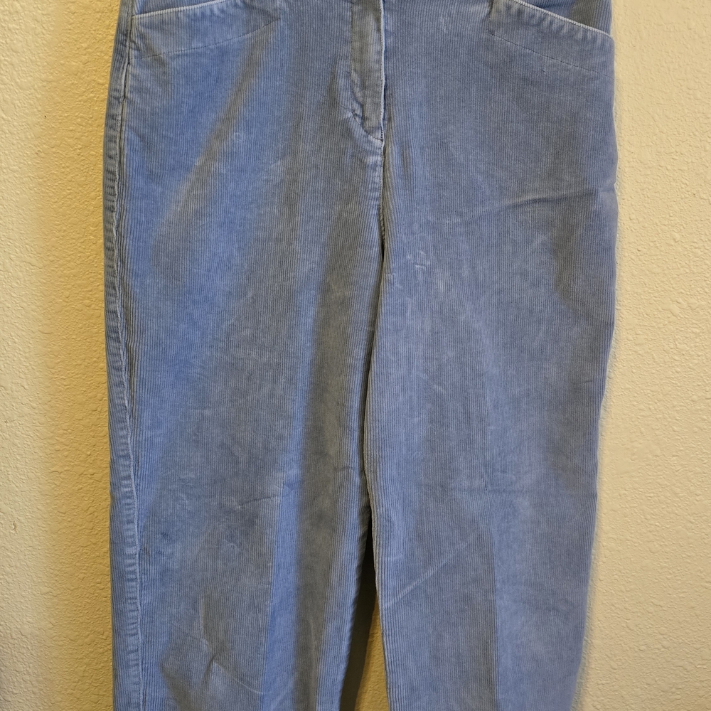 Talbots Blue Corduroy Women's Stretch  Pants High Rise Size 10